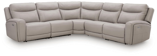Gravier - 5-Piece Power Reclining Sectional - Gray
