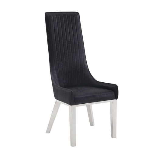 Gianna - Side Chair (Set of 2) - Black Velvet & Stainless Steel