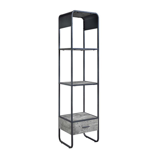Raziela - TV Stand Side Pier - Concrete Gray & Black