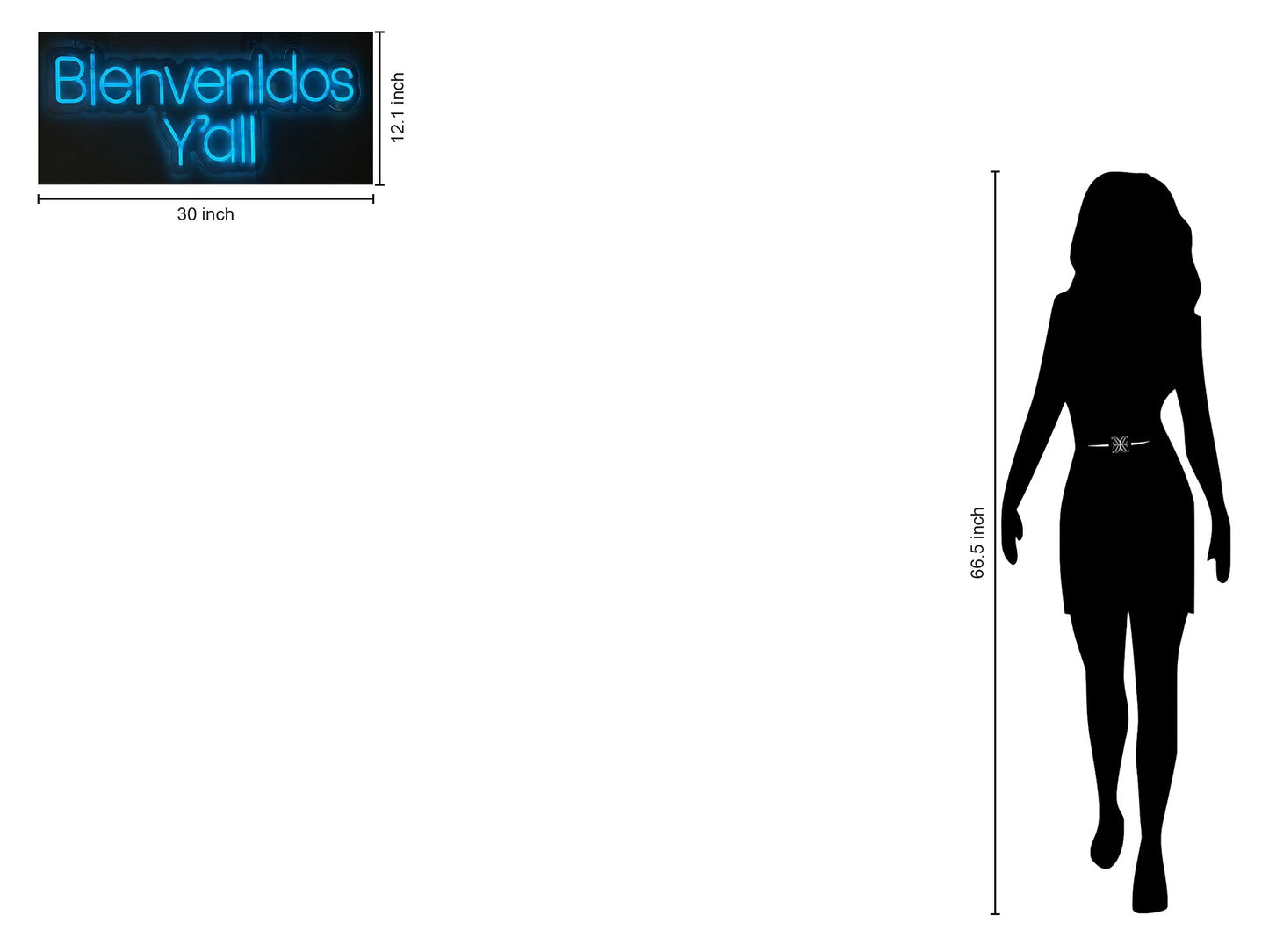 "Bienvenidos Y'All" LED Neon On Acrylic - Blue