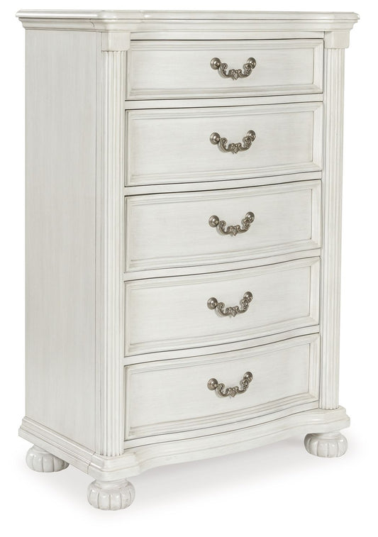 Montelaine - Five Drawer Chest - Antique White
