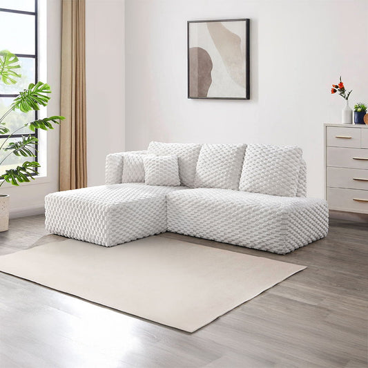 Manya - Sectional Sofa - Ivory Corduroy