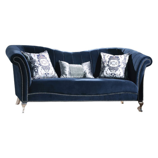 Jaborosa - Sofa With 3 Pillows - Blue Velvet