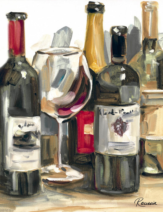 Wine Champ II By Heather A. French-Roussia (Framed) (Small) - Dark Green