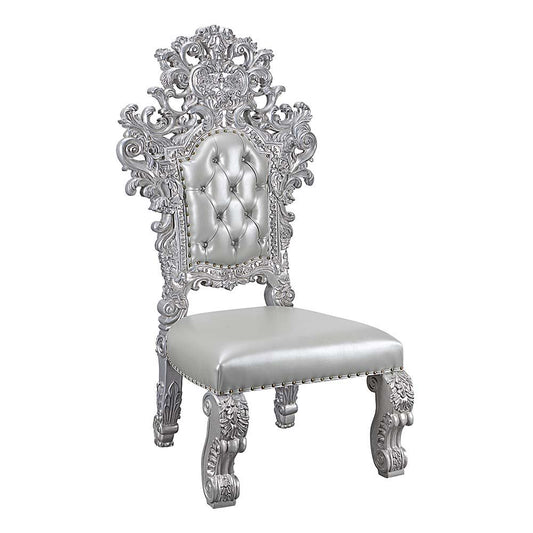 Valkyrie - Side Chair Set of 2) - Synthetic Leather & Antique Platinum