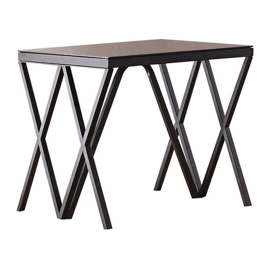 Magenta - End Table - Glass Top & Black