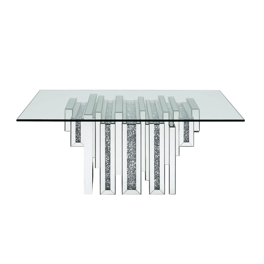 Noralie - 47" X 28" Coffee Table - Mirrored & Faux Diamonds
