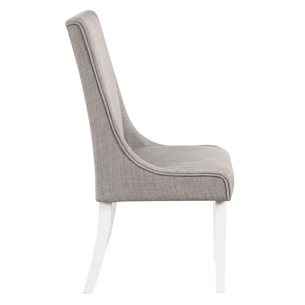 Hollyn - Side Chair (Set of 2) - Gray Linen & White