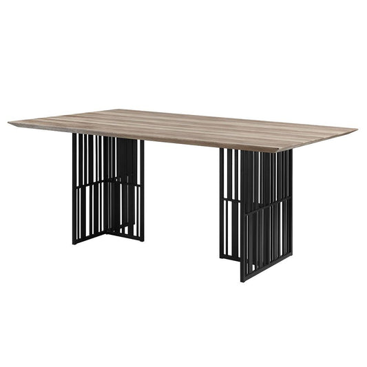 Zudora - Dining Table - Antique Oak & Black