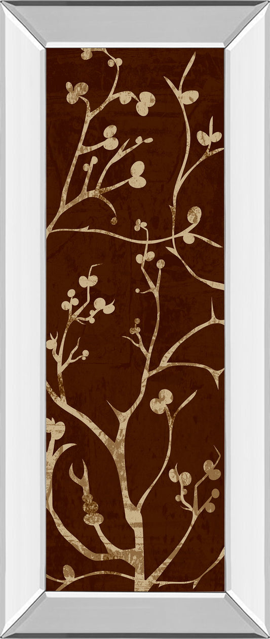Branching Out I By Diane Stimson - Mirror Framed Print Wall Art - Dark Brown