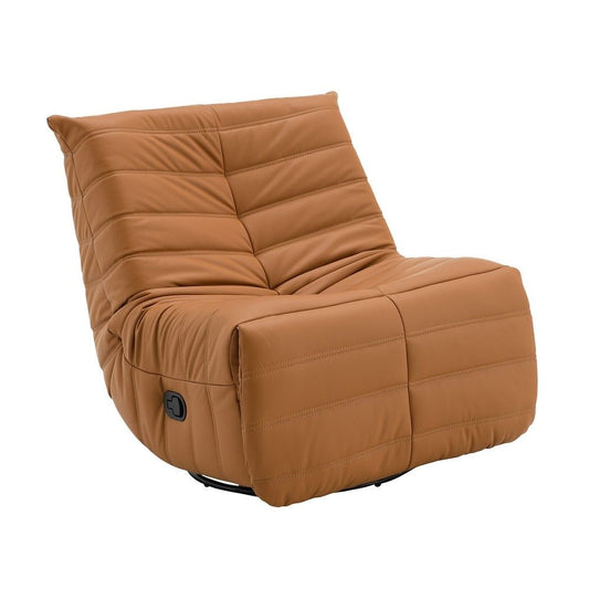 Talmon - Recliner With Swivel - Orange Synthetic Leather