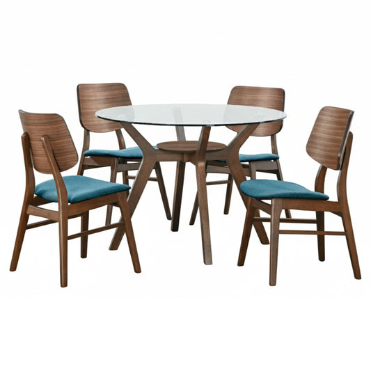 Oscar - Round Glass Dining Table Set