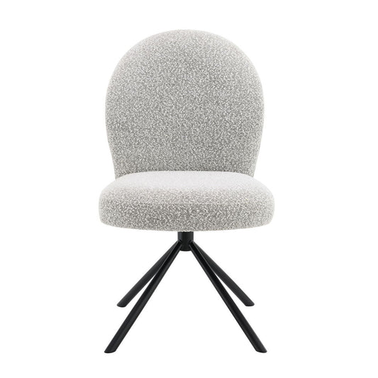 Lawton - Side Chair With Swivel Set of 2) - Gray Boucle & Black