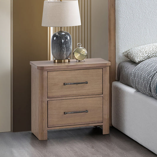 Anika - 2 Drawer Nightstand - Natural / Brown