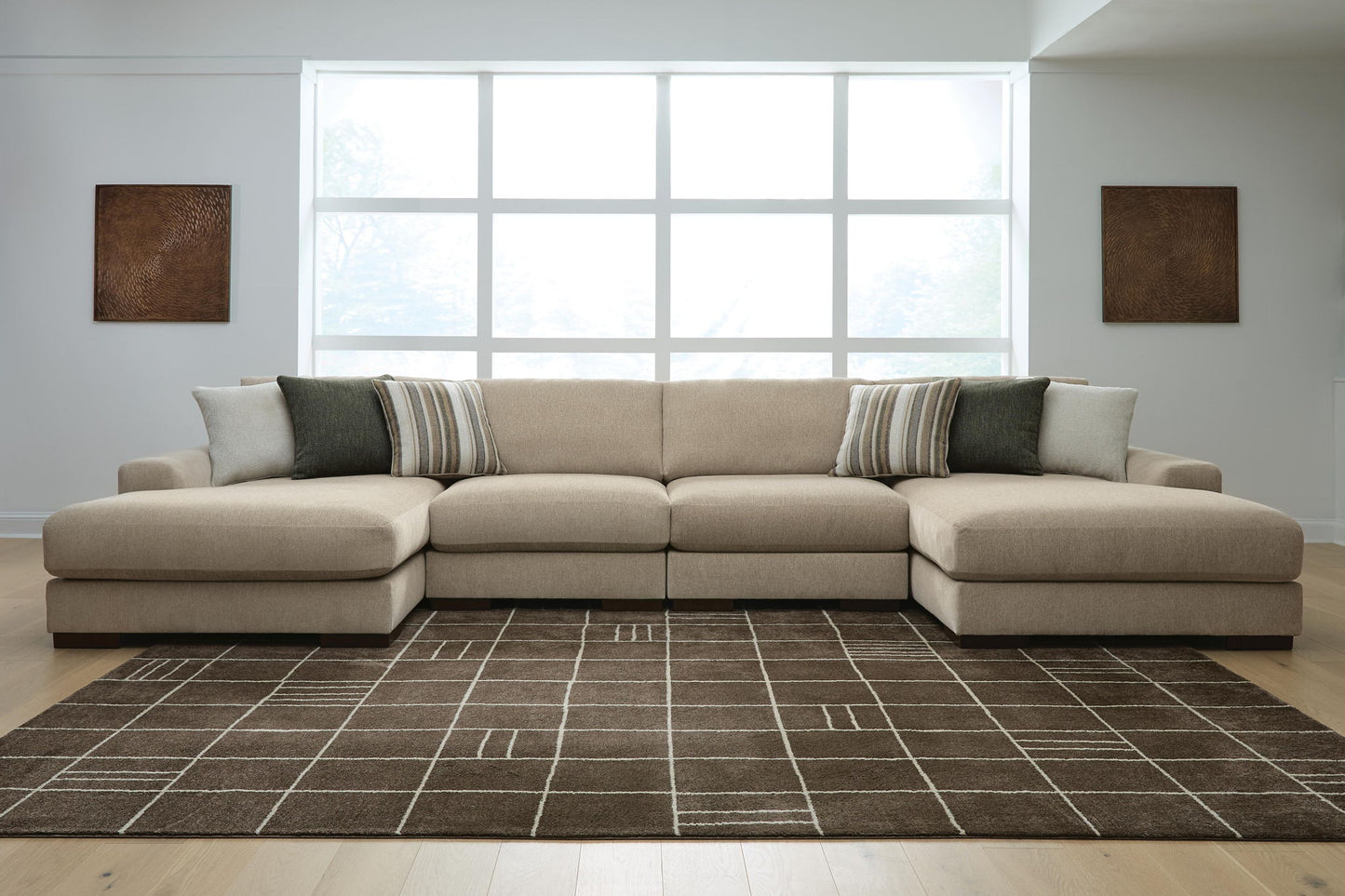 Linenhause - 4-Piece Double Chaise Sectional - Dune