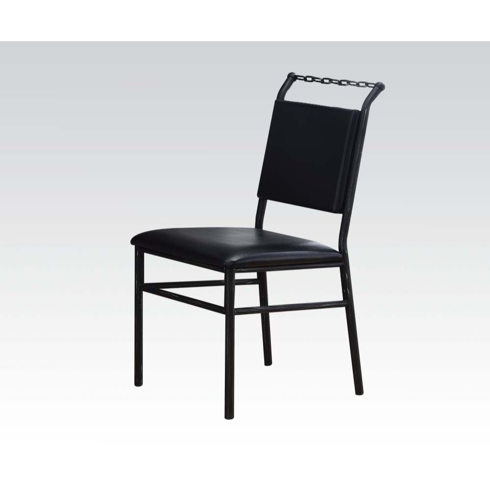 Jodie - Office Chair - Black Synthetic Leather & Antique Black