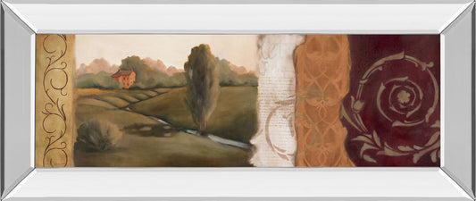 Tuscan Scene II - Mirror Framed Print Wall Art - Light Brown