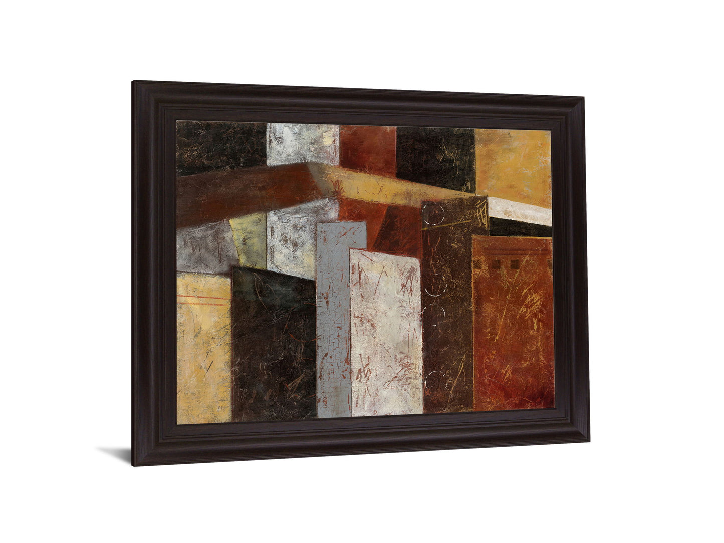 Rustic Geometry - 28" x 34" Framed Wall Art - Dark Brown