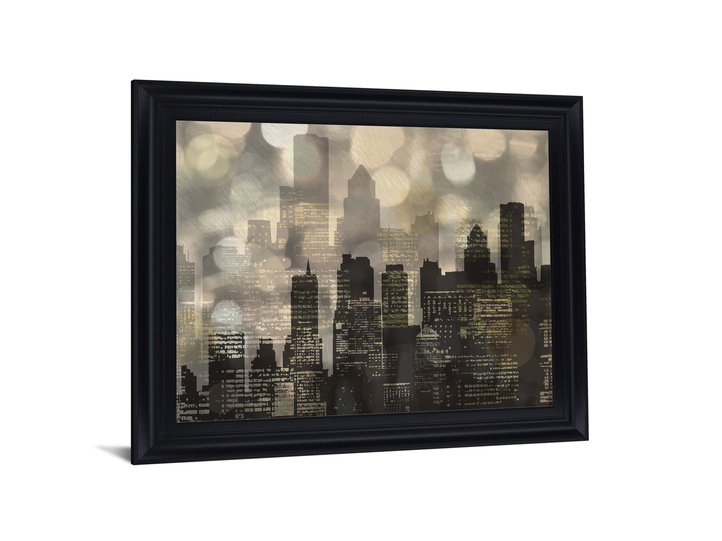 Luminous Skyline - 28" x 34" Framed Wall Art - Black