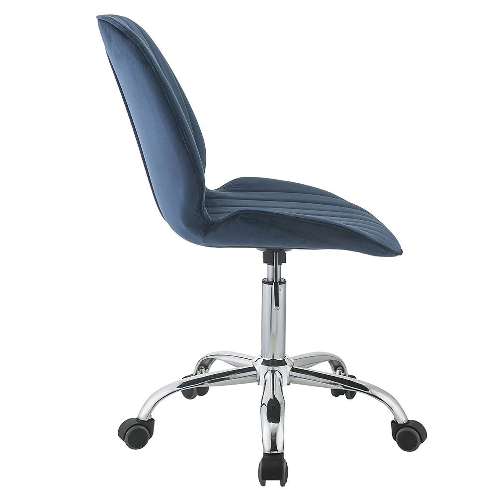 Muata - Office Chair - Twilight Blue Velvet & Chrome