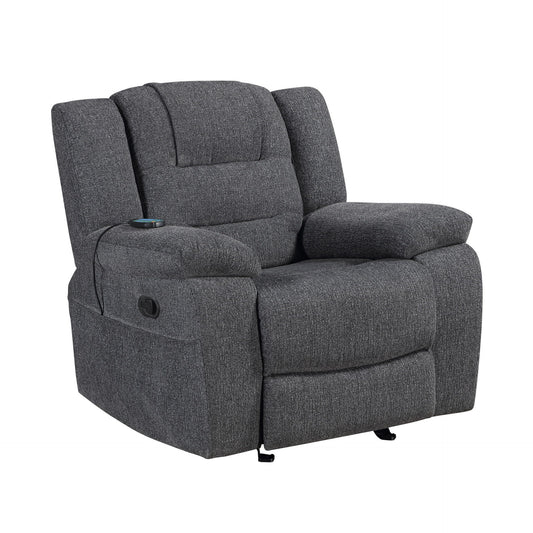 Redondo - Glider Recliner With Heat And Massage - Dark Gray
