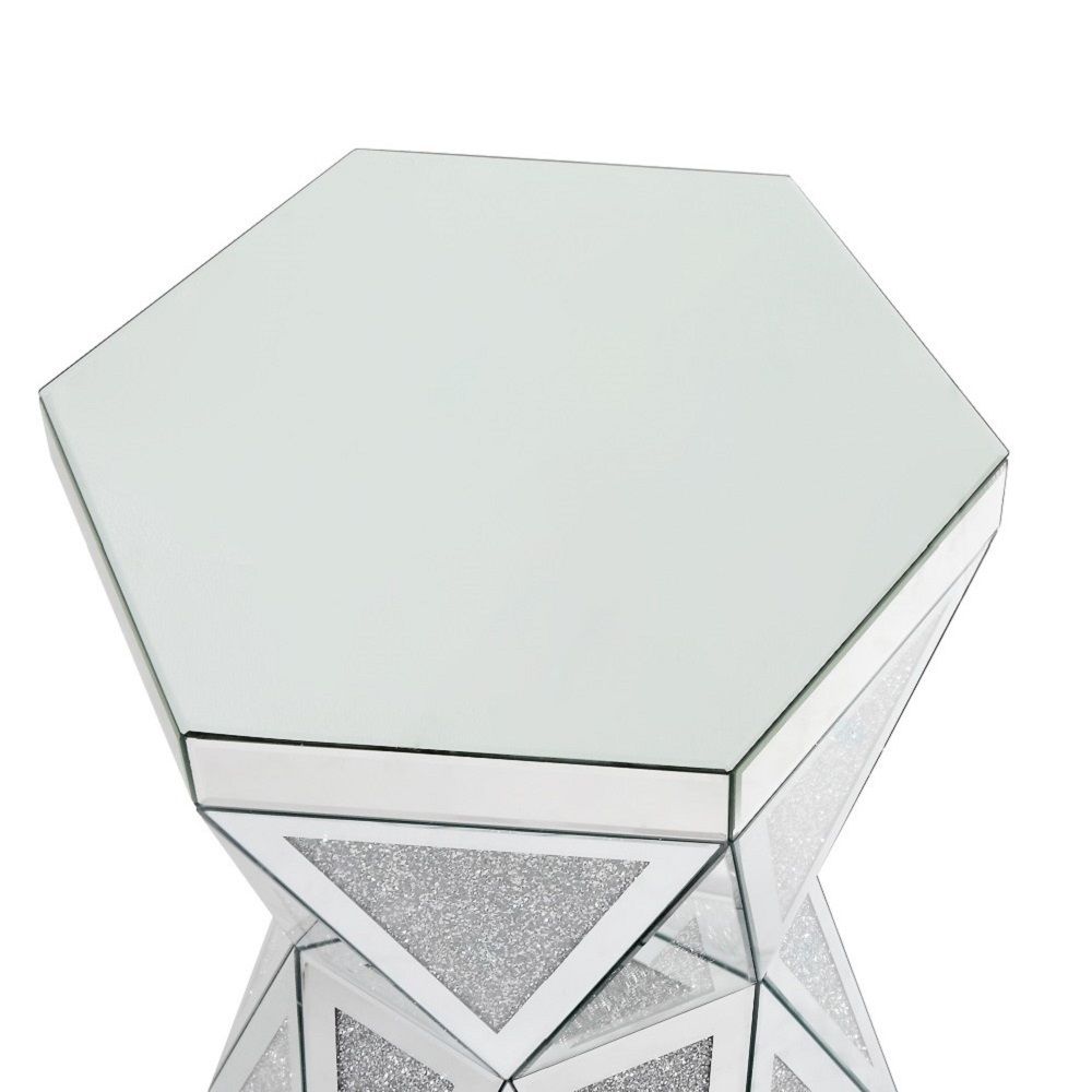Noralie - 71" X 39" Dining Table - Mirrored & Faux Diamonds