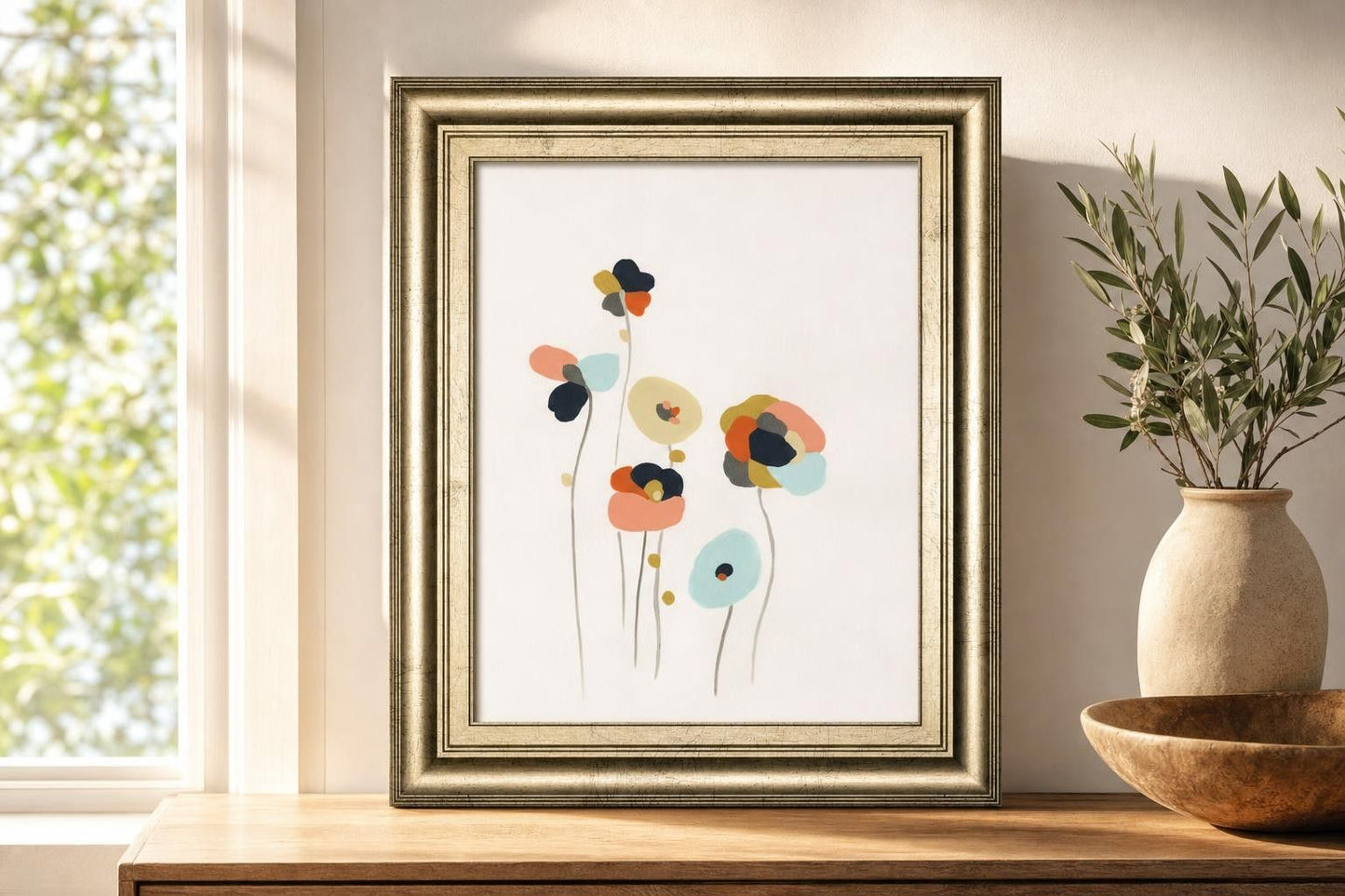 22x26 Modular Bouquet II By June Erica Vess - White