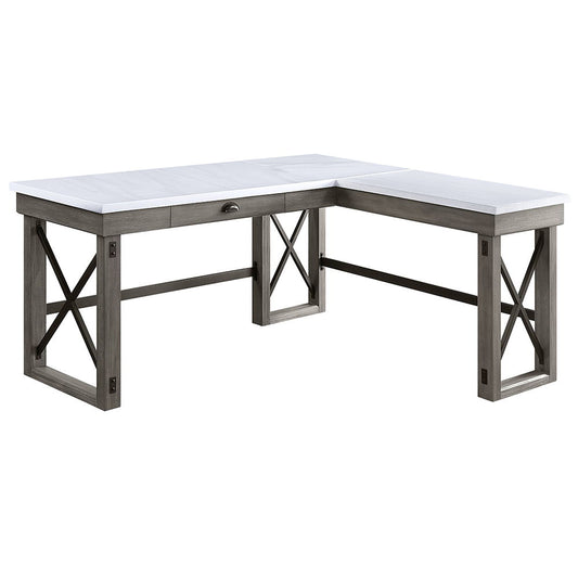 Talmar - Writing Desk With Lift Top - Marble Top & Weathered Gray
