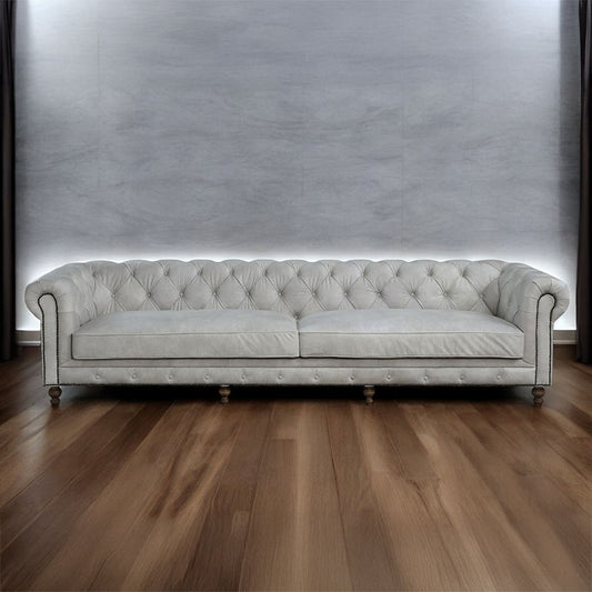 Ofer - Sofa - Vintage White Top Grain Leather