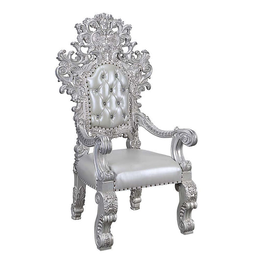 Valkyrie - Arm Chair Set of 2) - Synthetic Leather & Antique Platinum