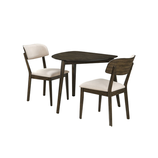 Rex - Guitar Pick Corner Table With 2 Chairs - Dark Brown