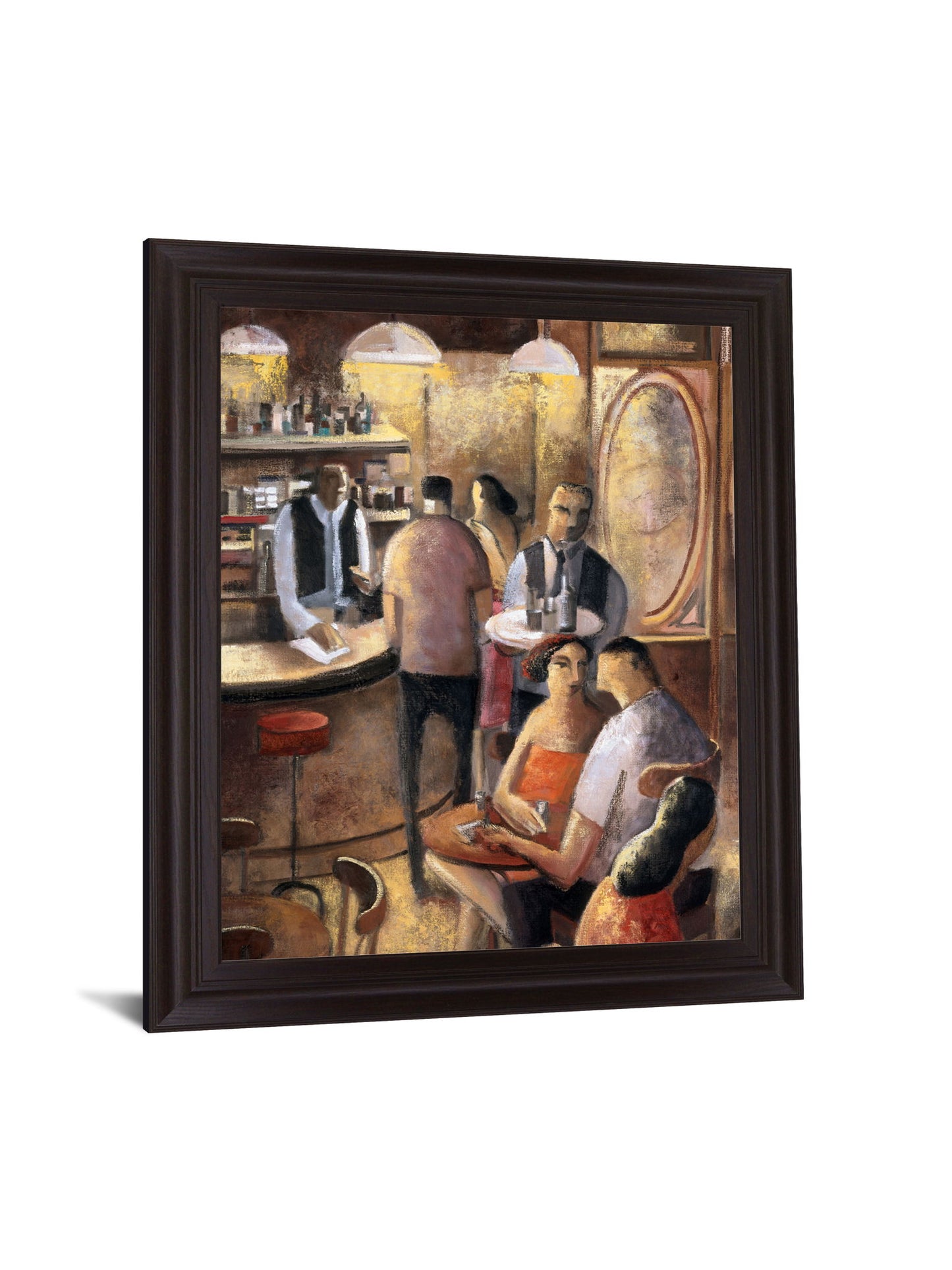 Evening Rendezvous - 28" x 34" Framed Wall Art - Dark Brown