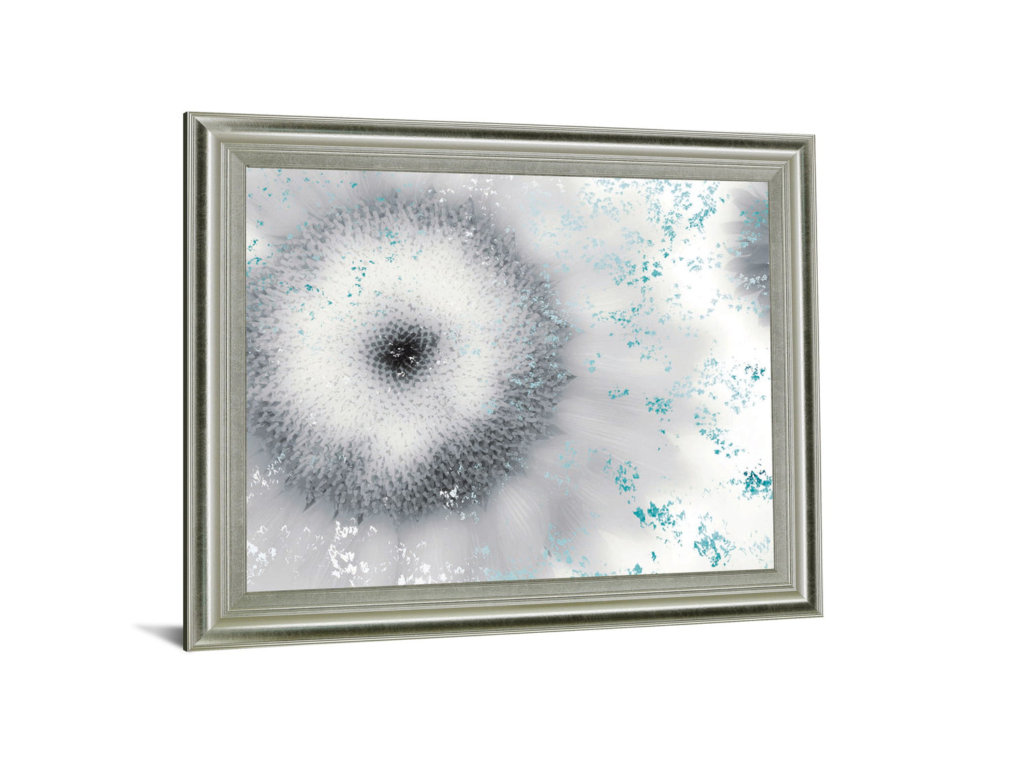 Frosted Petal Burst - 28" x 34" Framed Wall Art - Gray