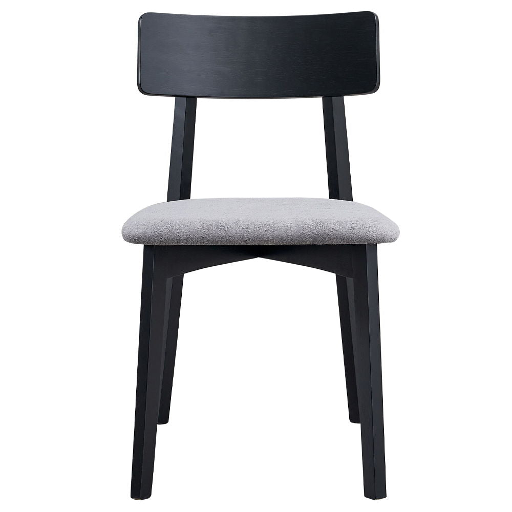 Real - Side Chair Set of 2) - Gray Linen & Black