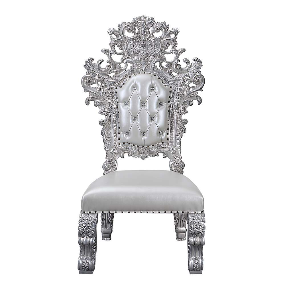 Valkyrie - Side Chair Set of 2) - Synthetic Leather & Antique Platinum