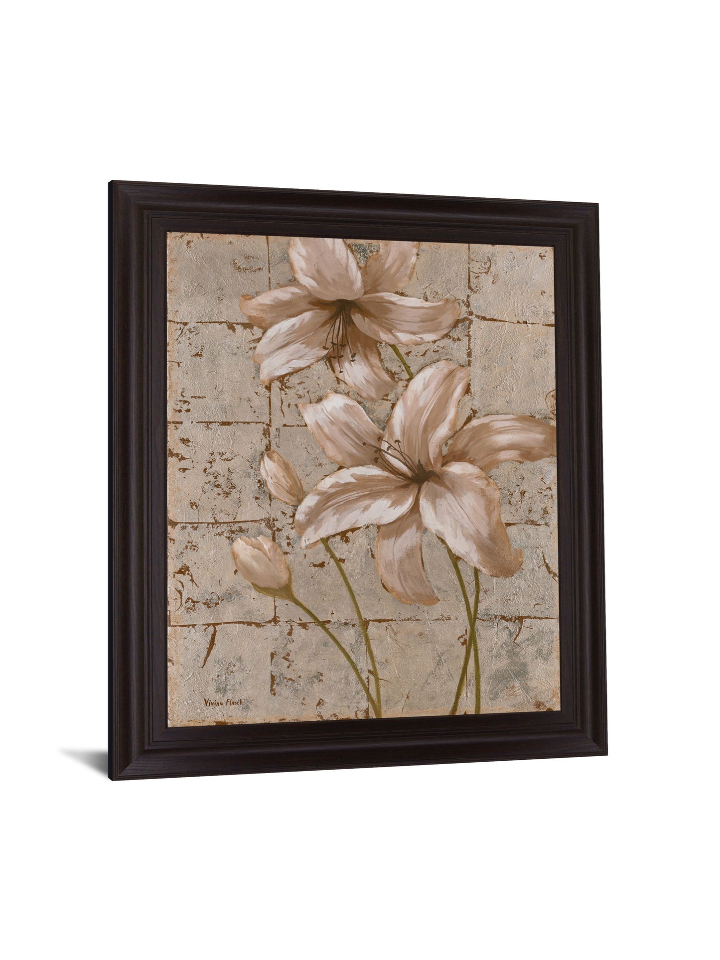 Blush Petals - 28" x 34" Framed Wall Art - Beige