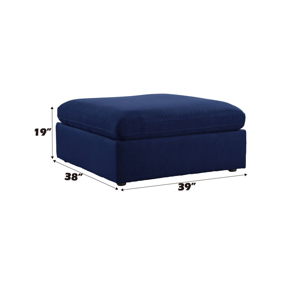 Crosby - Modular Ottoman - Blue Fabric
