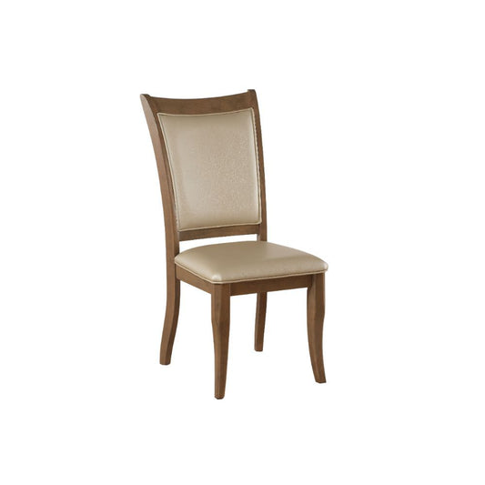 Harald - Side Chair (Set of 2) - Beige Synthetic Leather & Gray Oak