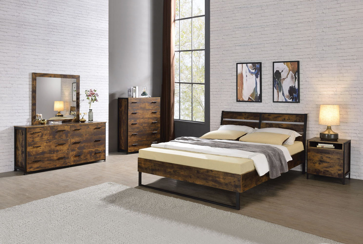 Juvanth - Mirror - Rustic Oak