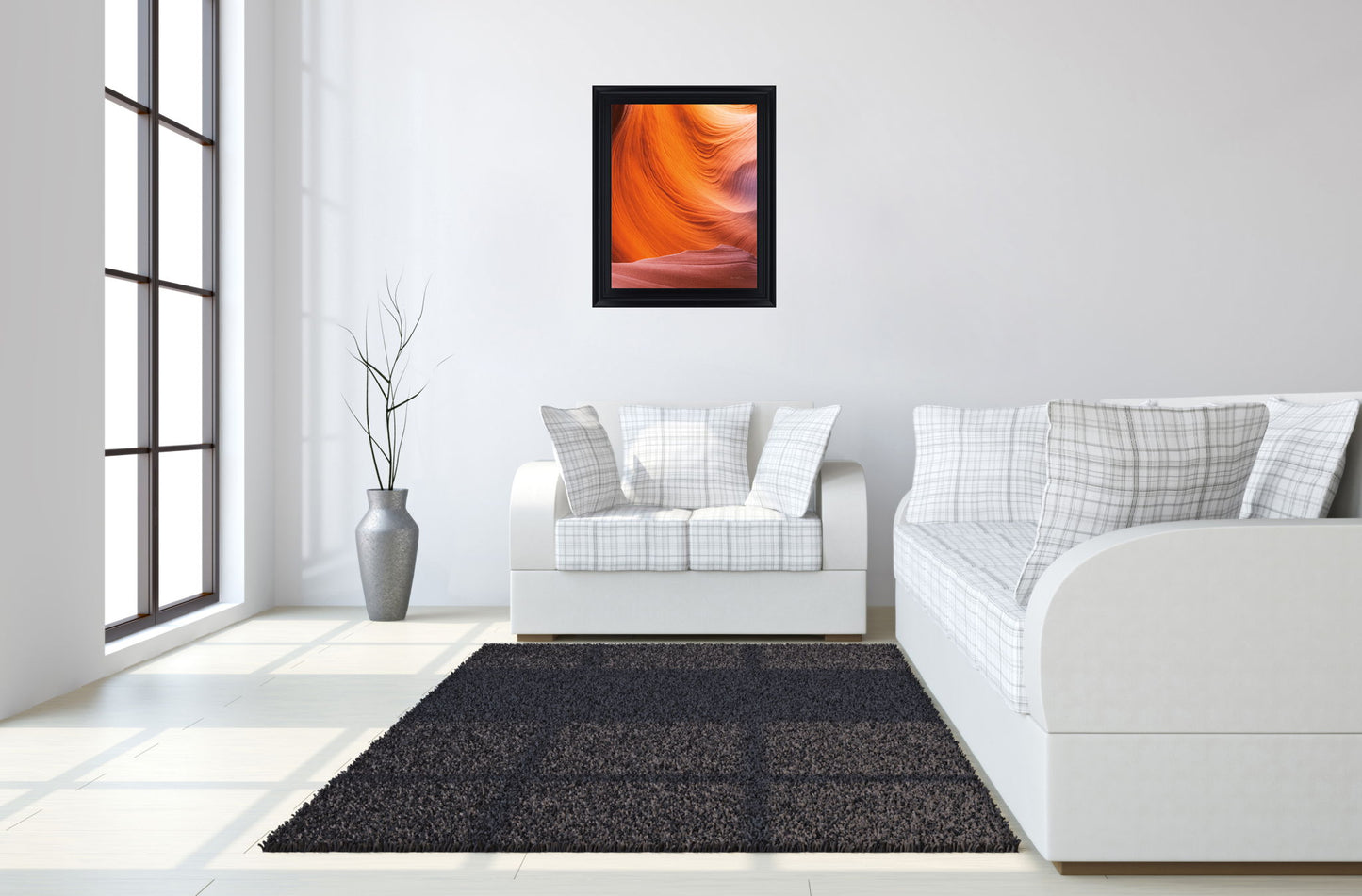 Canyon Flame - 28" x 34" Framed Wall Art - Orange