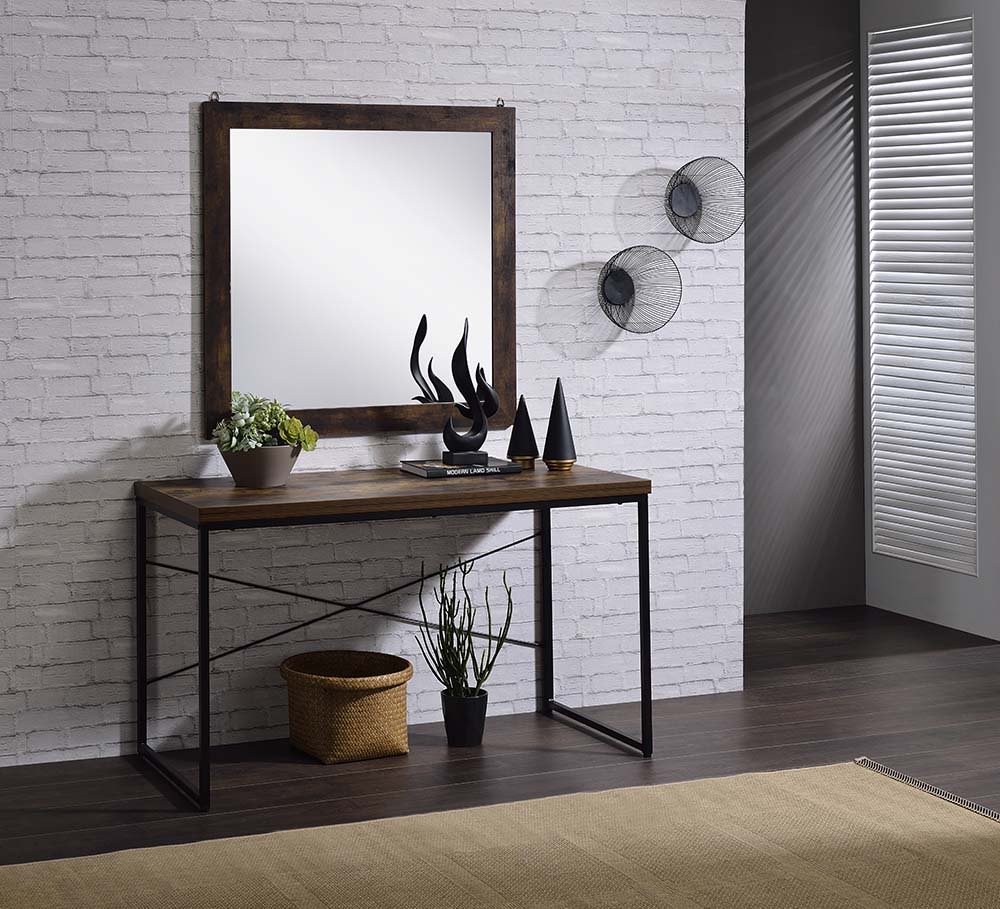 Bob - Console Table Same 92396) - Weathered Oak & Black