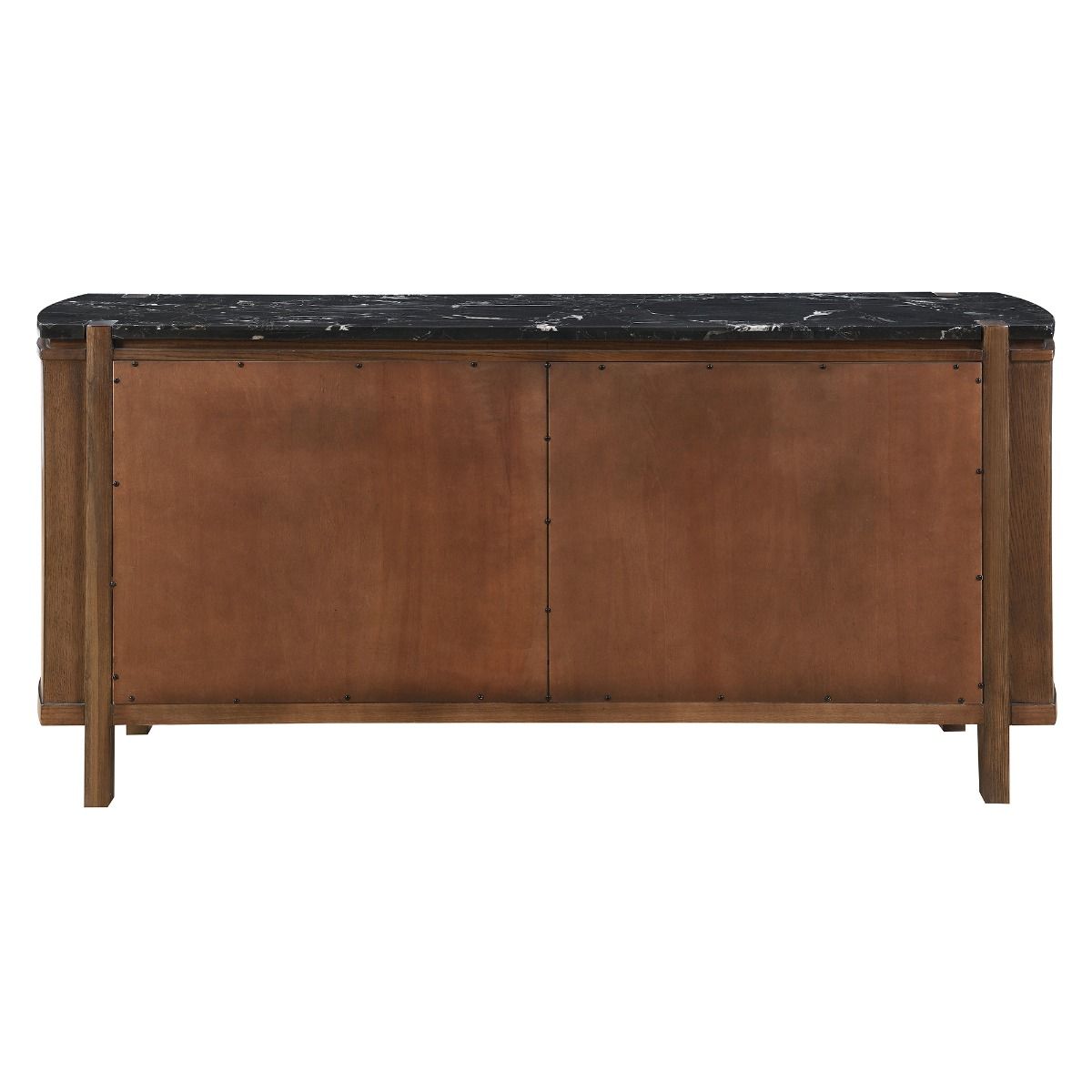 Estella - Server With Marble Top - Black Natural Marble Top & Walnut