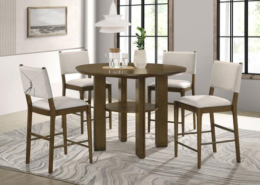 Ottowa - 5 Piece Round Counter Height Dining Room Set - Brown