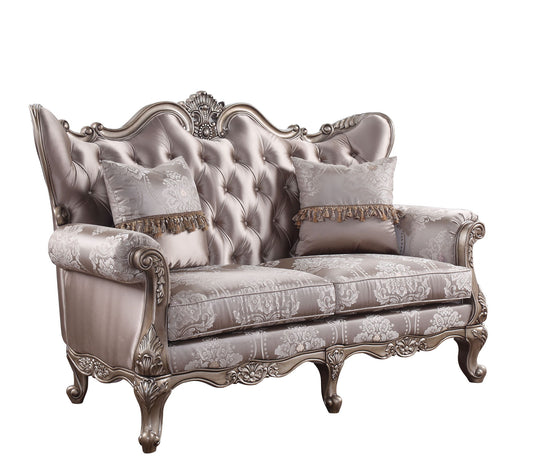 Jayceon - Loveseat With 2 Pillows - Fabric & Champagne