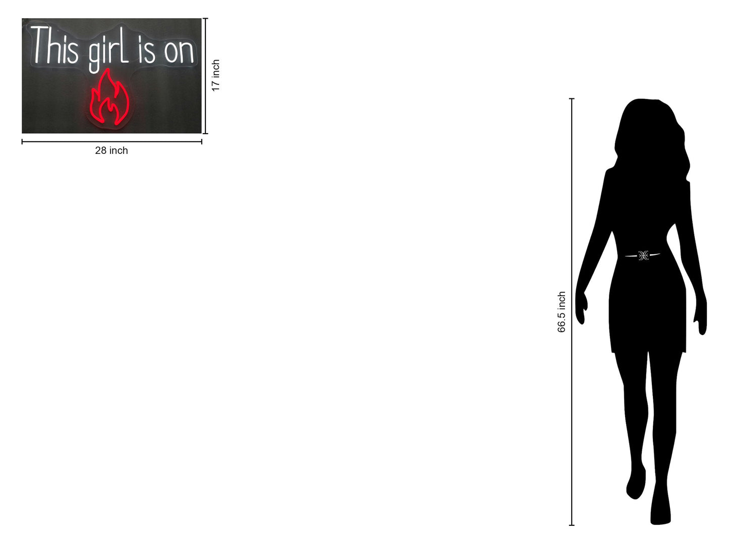 Neon This Girl Is On Fire - Dark Gray