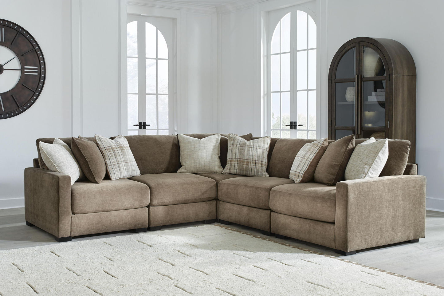 Camellia-Court - 5-Piece Sectional - Coffee