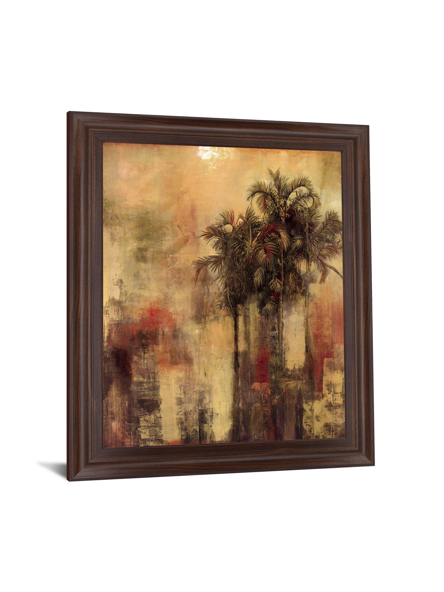 Sunlit Palm Whisper - 28" x 34" Framed Wall Art - Beige
