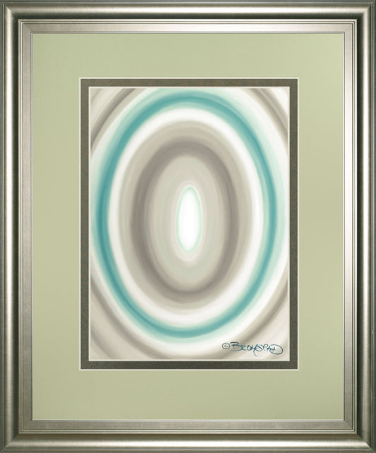 Concentric Ovals #1 By David Bromstad - Framed Print Wall Art - Beige