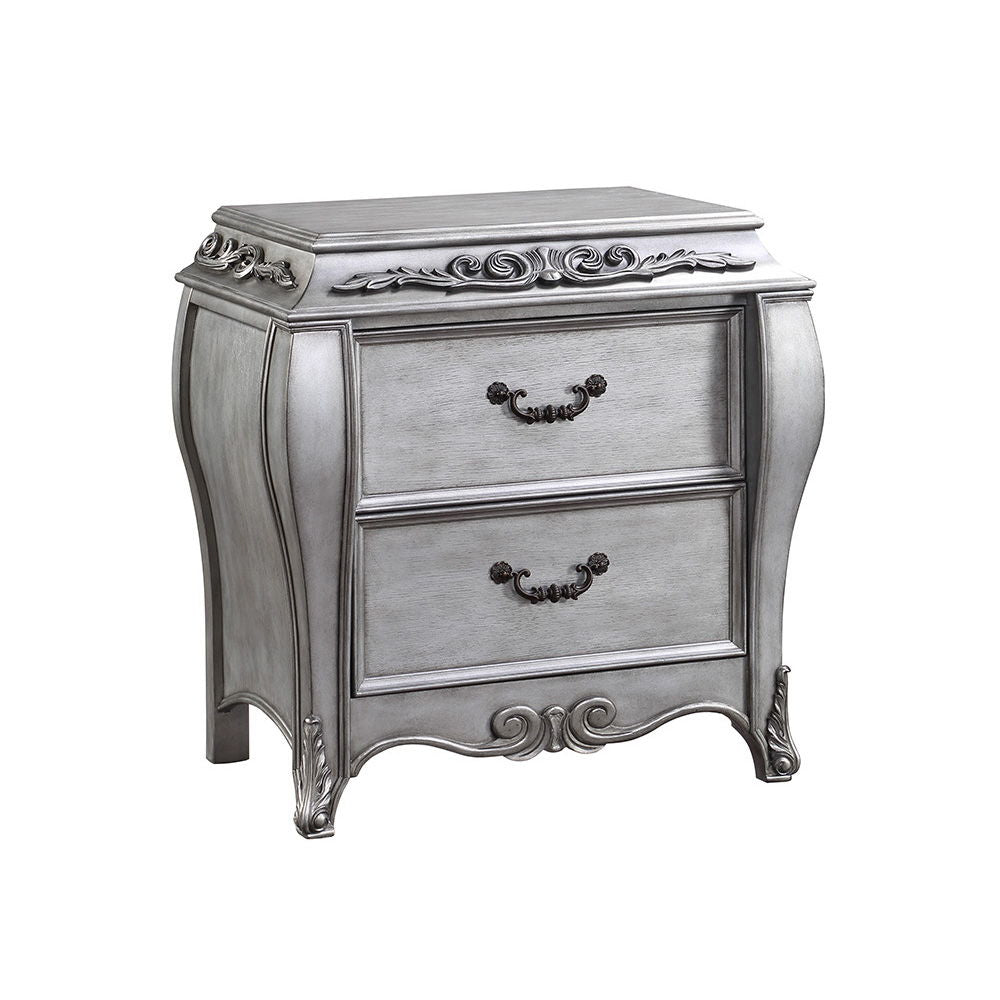 Leonora - Nightstand - Vintage Platinum