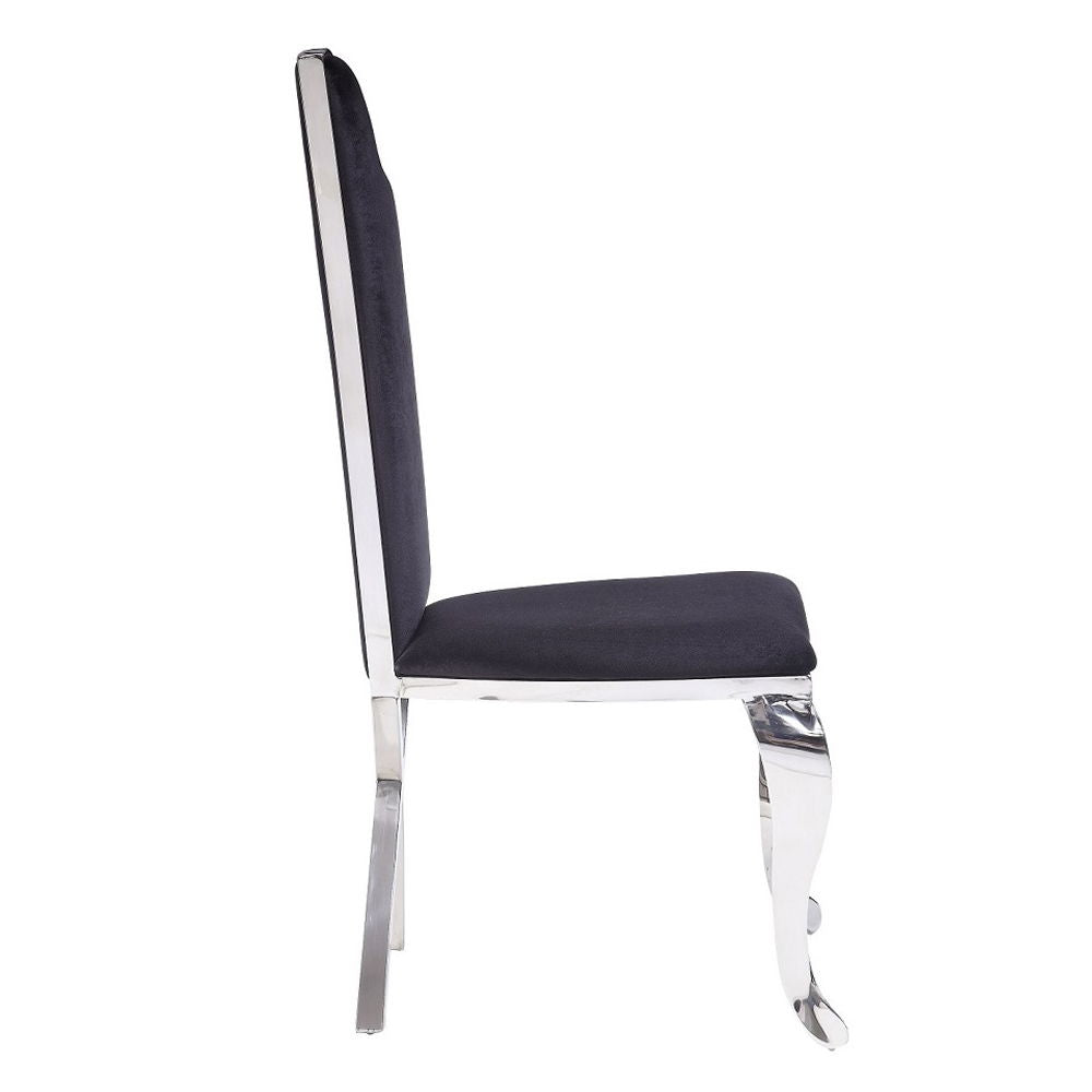 Cyrene - Side Chair (Set of 2) - Black Fabric & Stainless Steel